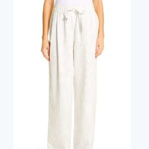 Vince White Pencil Stripe Drawstring Pullon Pants - size small